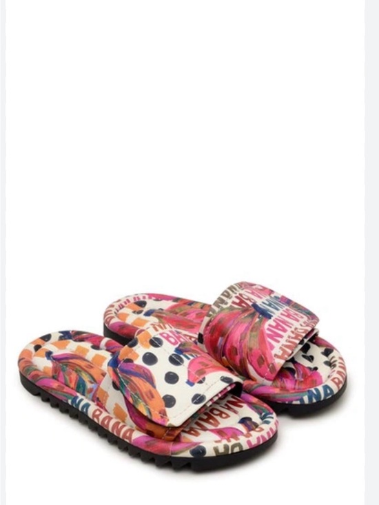FARM Rio Shoes - FARM Rio Bananatic Puffy Colorful Floral & Polka Dot Slide Sandals